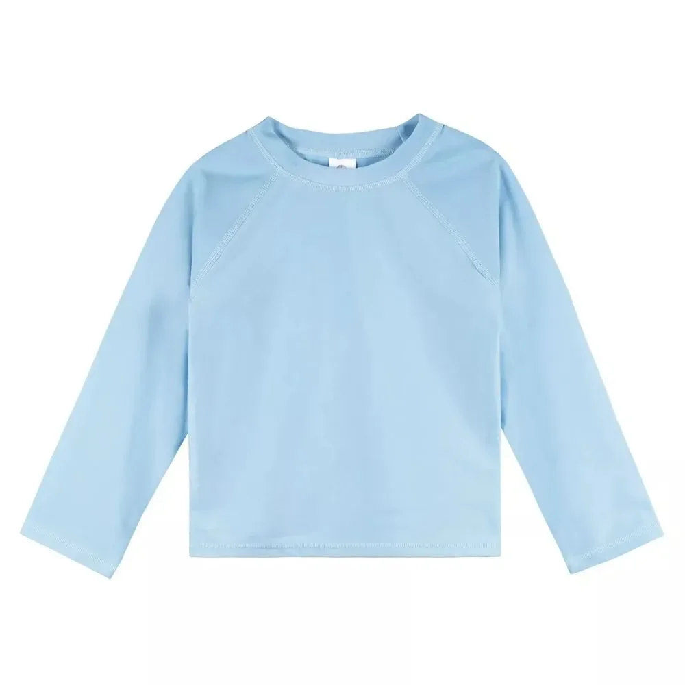 Gerber NWT Light Blue Long Sleeve Swim Rashguard, UPF 50+ Size 2T (28-32lbs)